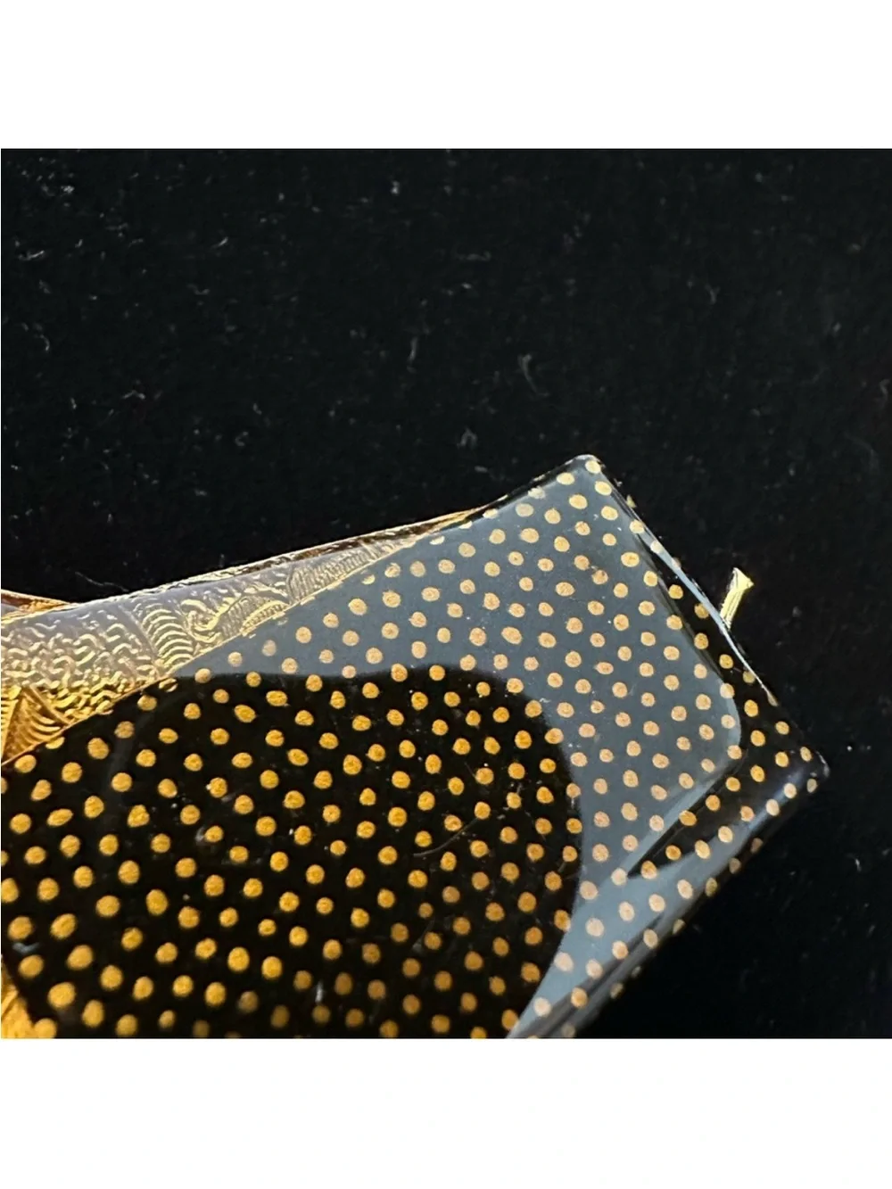 Handcrafted Black and Gold Geometric Statement Pin